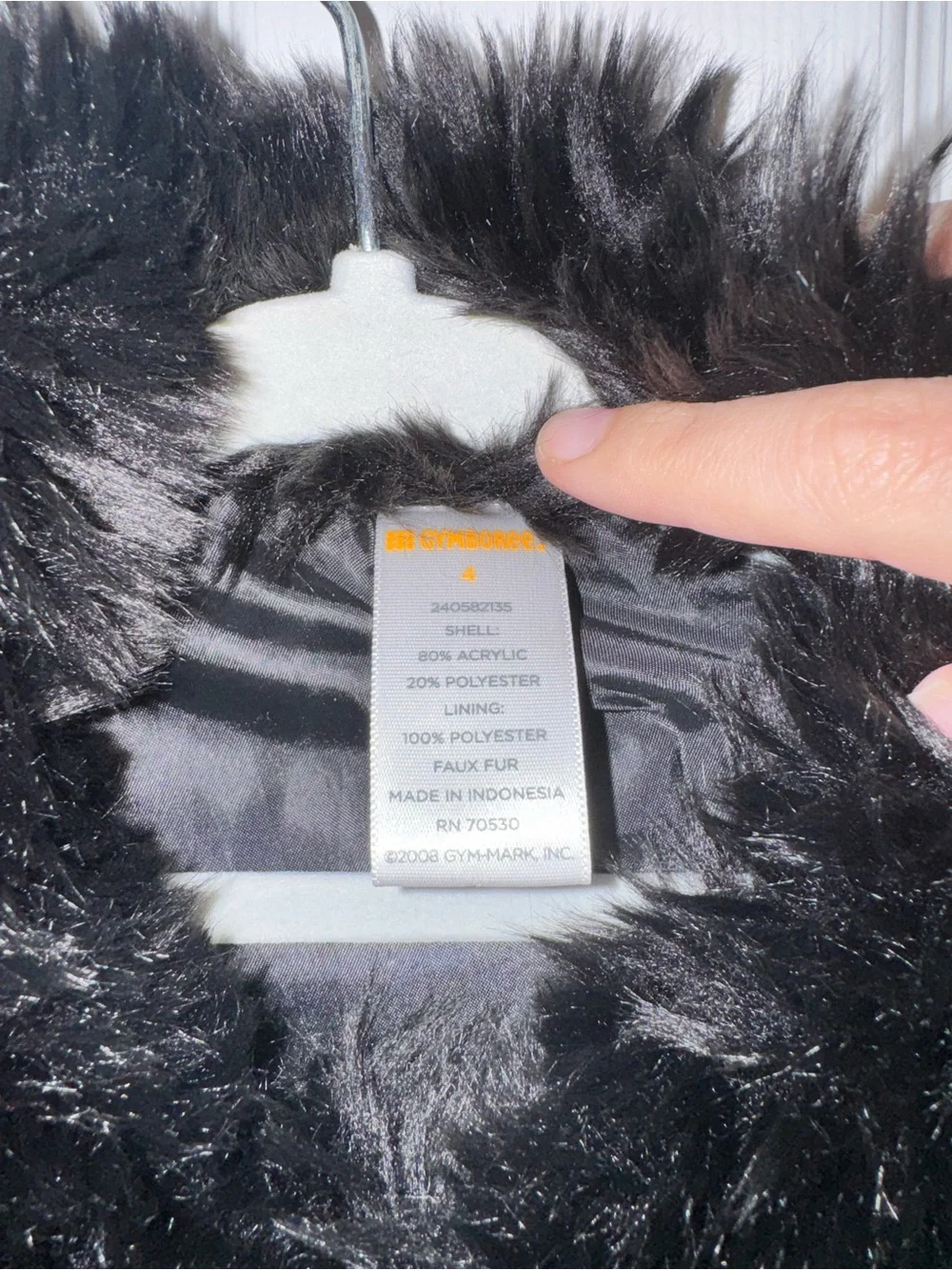 Gymboree Girls Black Faux Fur Coat Size 4 Holiday Dressy Jacket
